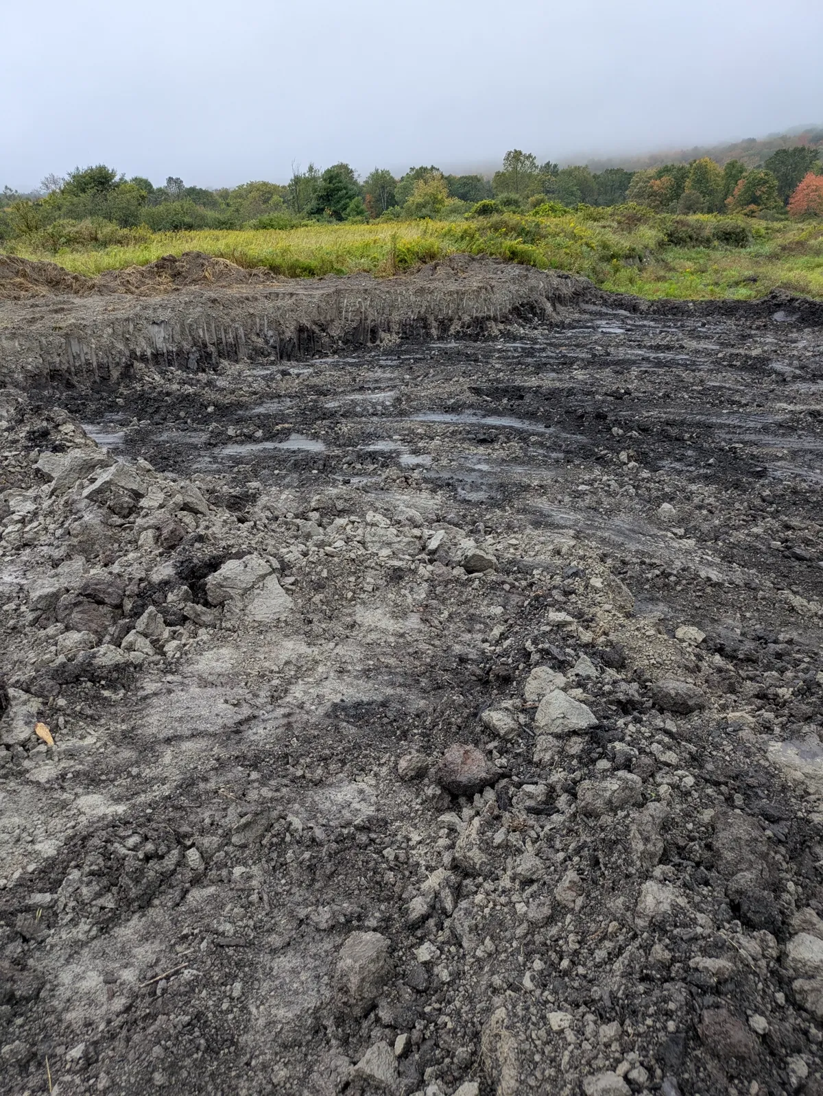 Peat mining operation at Mariaville Materials